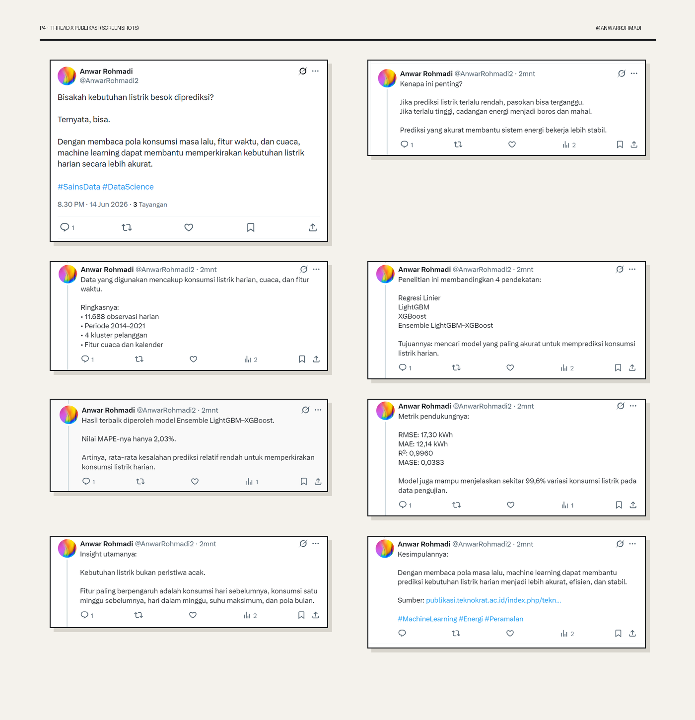 Pratinjau thread X yang dirancang indah